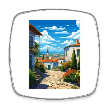 Monsanto Portugal Vintage Reiseposter Souvenir - Viereckiger Kühlschrankmagnet - Weiß - Vorne