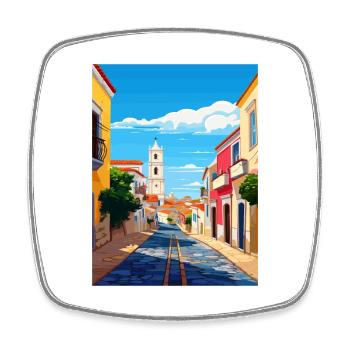 Lagos Portugal Vintage voyage affiche WPA Souvenir - Magnet carré - blanc - Devant