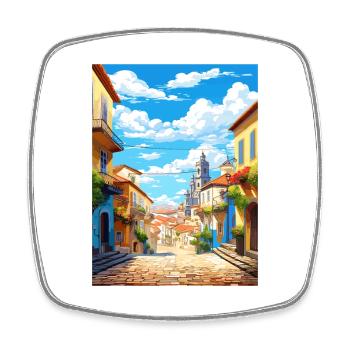 Viseu Portugal Vintage voyage affiche WPA Souvenir - Magnet carré - blanc - Devant