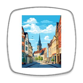Koblenz Decoration Germany Vintage Travel Poster - Square fridge magnet - white - Front