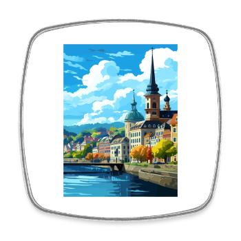 Koblenz Decoration Germany Vintage Travel Poster - Square fridge magnet - white - Front