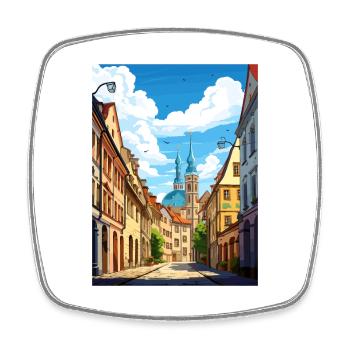 Würzburg Allemagne Vintage voyage affiche Souvenir - Magnet carré - blanc - Devant