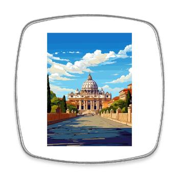 Vatican Italie Décoration Vintage Voyage Affiche WPA - Magnet carré - blanc - Devant