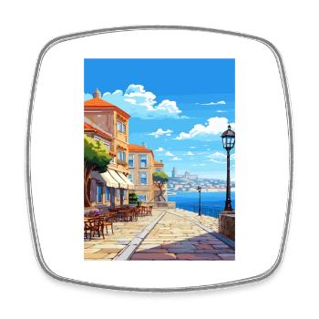 Vila Nova de Gaia Portugal Vintage Reiseposter - Viereckiger Kühlschrankmagnet - Weiß - Vorne