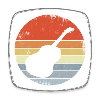 Guitar Drawing Vintage Look - Square fridge magnet - white - Front