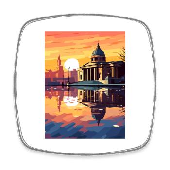 Trafalgar Square England Vintage Reiseposter WPA - Viereckiger Kühlschrankmagnet - Weiß - Vorne