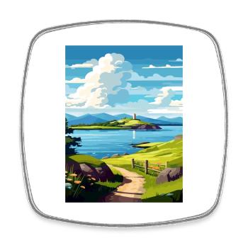 Isle Of Lismore Schottland Vintage Reiseposter WPA - Viereckiger Kühlschrankmagnet - Weiß - Vorne