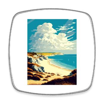 Hengistbury Head England Vintage Reiseposter WPA - Viereckiger Kühlschrankmagnet - Weiß - Vorne