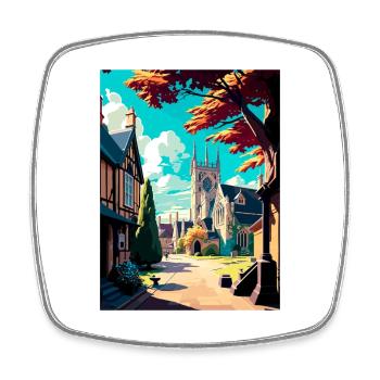 Chipping Campden England Vintage Travel Poster WPA - Square fridge magnet - white - Front