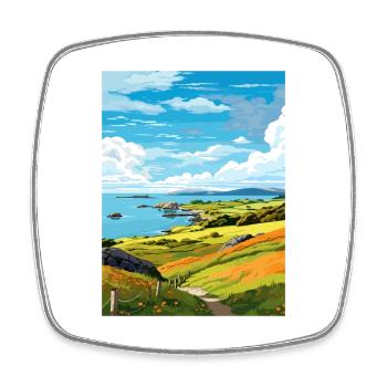 Isle Of Kerrera Schottland Vintage Reiseposter WPA - Viereckiger Kühlschrankmagnet - Weiß - Vorne