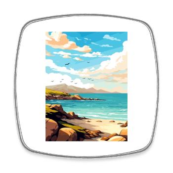 Isle Of Harris Scotland Vintage Travel Poster WPA - Square fridge magnet - white - Front