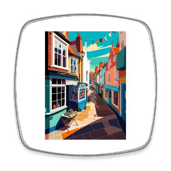 Folkestone England Kent Vintage Reiseposter WPA - Viereckiger Kühlschrankmagnet - Weiß - Vorne