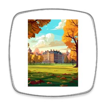 Hyde Park London England Vintage Travel Poster WPA - Square fridge magnet - white - Front