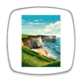 Flamborough Head England Vintage Reiseposter WPA - Viereckiger Kühlschrankmagnet - Weiß - Vorne