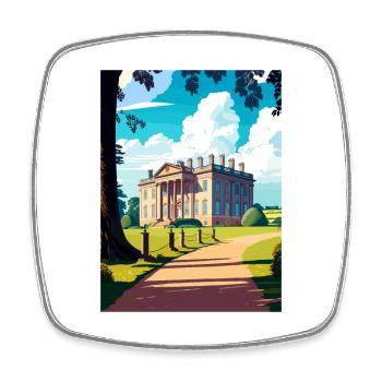 Attingham Park décoration Vintage affiche de voyage - Magnet carré - blanc - Devant