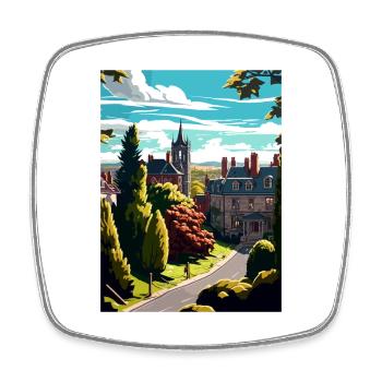 Halifax England Yorkshire Vintage Reiseposter - Viereckiger Kühlschrankmagnet - Weiß - Vorne