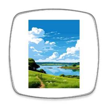 The Fal Estuary Cornwall Vintage Travel Poster WPA - Square fridge magnet - white - Front