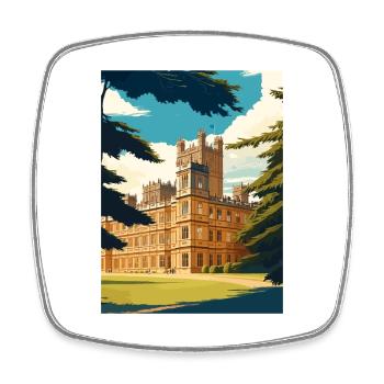 Highclere Castle England Vintage Travel Poster WPA - Square fridge magnet - white - Front