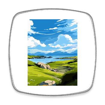 Isle Of Colonsay Scotland Vintage Travel Poster - Square fridge magnet - white - Front