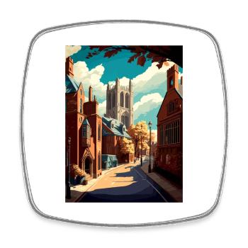 Richmond England Yorkshire Vintage Reiseposter - Viereckiger Kühlschrankmagnet - Weiß - Vorne