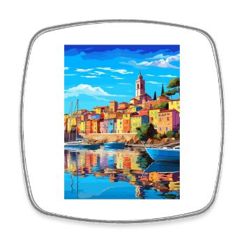 La Spezia Italien Vintage Reiseposter WPA Souvenir - Viereckiger Kühlschrankmagnet - Weiß - Vorne
