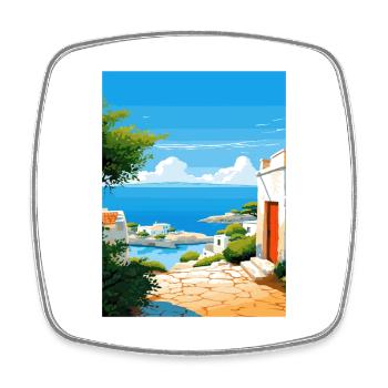 Apulien Italien Vintage Reiseposter WPA Souvenir - Viereckiger Kühlschrankmagnet - Weiß - Vorne