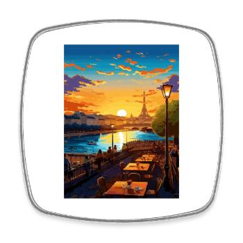 Paris Frankreich Vintage Reiseposter WPA Souvenir - Viereckiger Kühlschrankmagnet - Weiß - Vorne