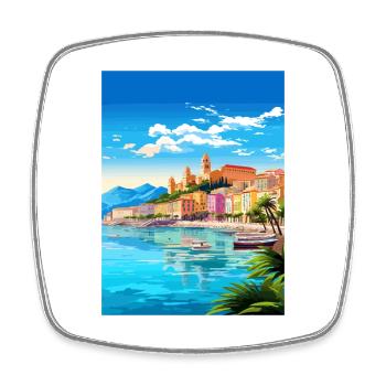 La Spezia Italien Vintage Reiseposter WPA Souvenir - Viereckiger Kühlschrankmagnet - Weiß - Vorne