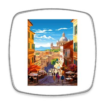 Rome Italy Vintage Travel Poster WPA Souvenir - Square fridge magnet - white - Front