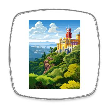 Sintra Portugal Vintage Reiseposter WPA Souvenir - Viereckiger Kühlschrankmagnet - Weiß - Vorne