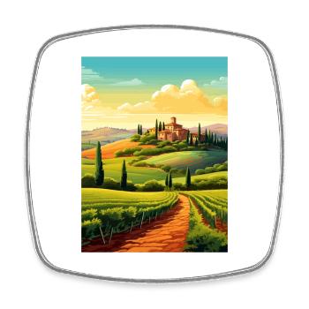 Tuscany Italy Decoration Vintage Travel Poster WPA - Square fridge magnet - white - Front