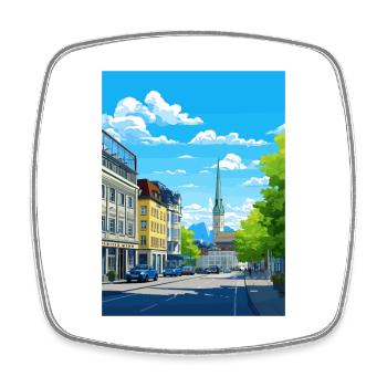 Zurich Suisse Vintage voyage affiche Souvenir - Magnet carré - blanc - Devant