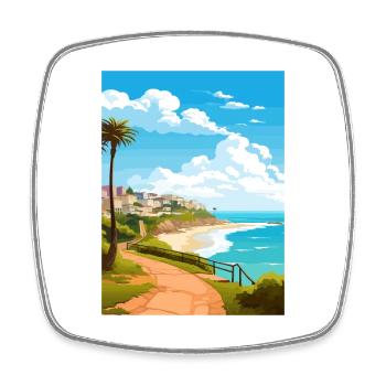 Estoril Portugal Vintage voyage affiche Souvenir - Magnet carré - blanc - Devant