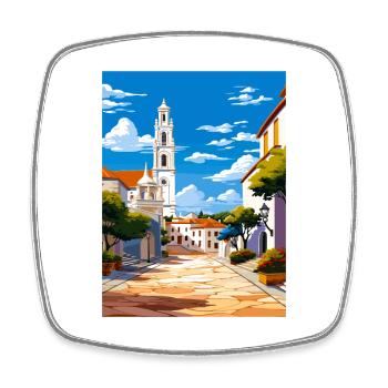Fatima Portugal Vintage Travel Poster WPA Souvenir - Square fridge magnet - white - Front