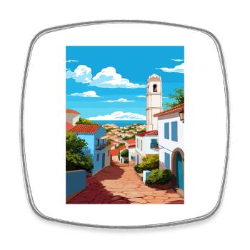 Grandola Portugal Vintage Reiseposter Souvenir - Viereckiger Kühlschrankmagnet - Weiß - Vorne