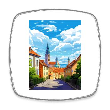 Würzburg Allemagne Vintage voyage affiche Souvenir - Magnet carré - blanc - Devant
