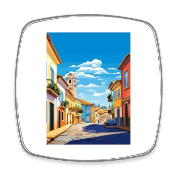 Caldas Da Rainha Portugal Affiche de voyage Vintage - Magnet carré - blanc - Devant