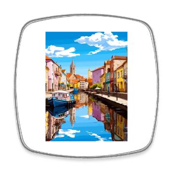 Aveiro Portugal Vintage Travel Poster WPA Souvenir - Square fridge magnet - white - Front