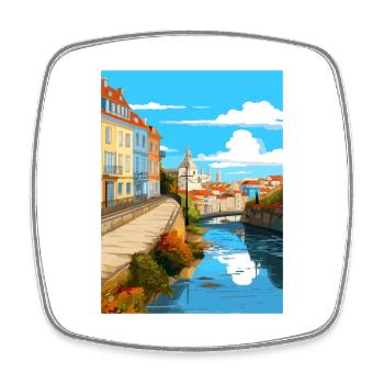 Chaves Portugal Vintage Travel Poster WPA Souvenir - Square fridge magnet - white - Front