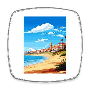 Cascais Portugal Vintage voyage affiche Souvenir - Magnet carré - blanc - Devant