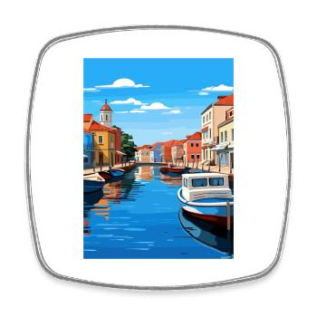 Aveiro Portugal Vintage Travel Poster WPA Souvenir - Square fridge magnet - white - Front