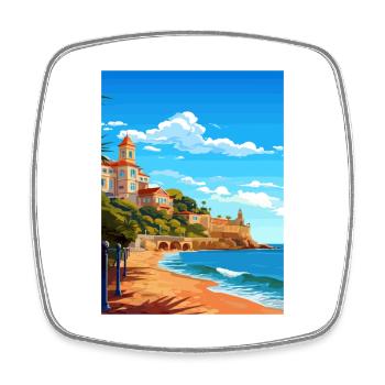 Cascais Portugal Vintage voyage affiche Souvenir - Magnet carré - blanc - Devant