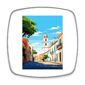 Faro Portugal Vintage Travel Poster WPA Souvenir - Square fridge magnet - white - Front