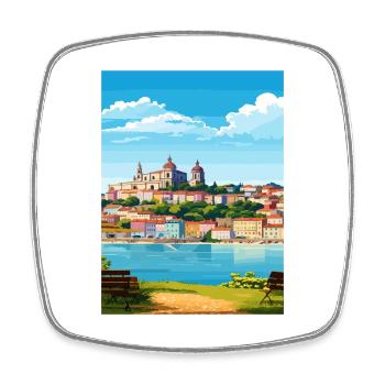 Coimbra Portugal Vintage voyage affiche Souvenir - Magnet carré - blanc - Devant