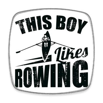 Rowing Child - Square fridge magnet - white - Front