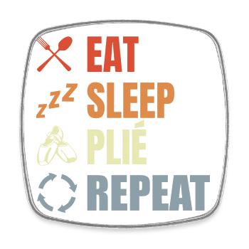 Eat Sleep Ballet Repeat - Viereckiger Kühlschrankmagnet - Weiß - Vorne