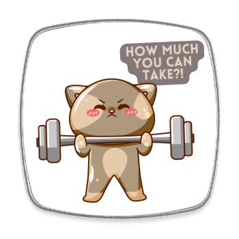 Cat Brave Trainingsmotivation - Viereckiger Kühlschrankmagnet - Weiß - Vorne