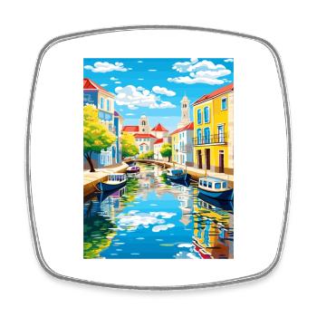 Aveiro Portugal Vintage Travel Poster WPA Souvenir - Square fridge magnet - white - Front