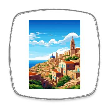 Malta Vintage Travel Poster WPA Souvenir - Square fridge magnet - white - Front