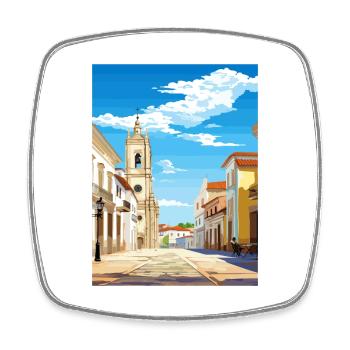 Alcobaça Portugal Vintage voyage affiche Souvenir - Magnet carré - blanc - Devant